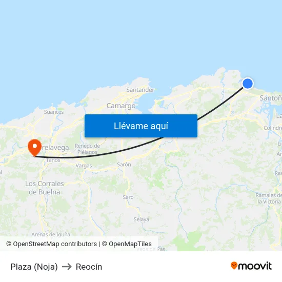 Plaza (Noja) to Reocín map