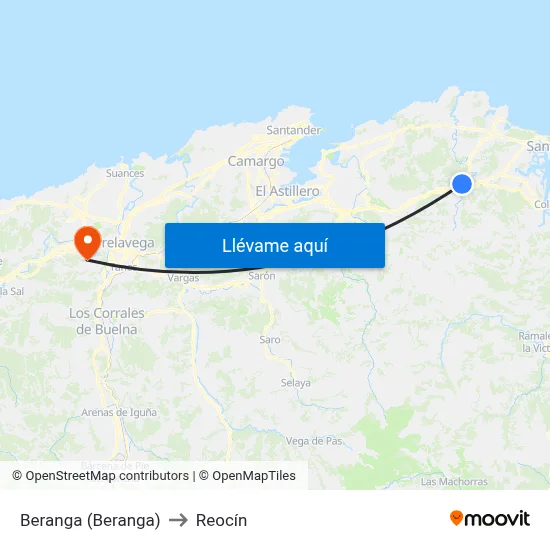 Beranga (Beranga) to Reocín map
