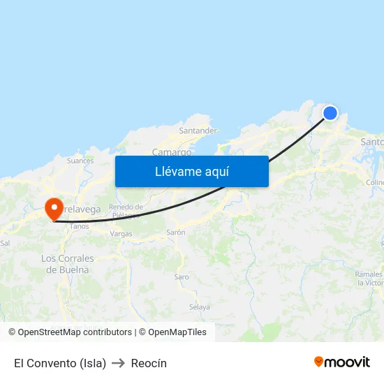 El Convento (Isla) to Reocín map