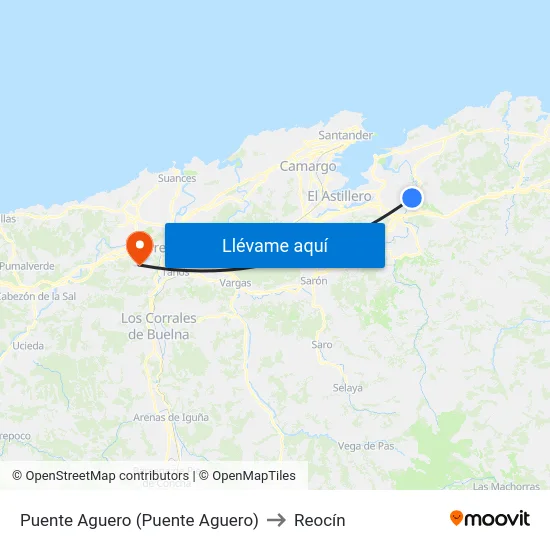 Puente Aguero (Puente Aguero) to Reocín map