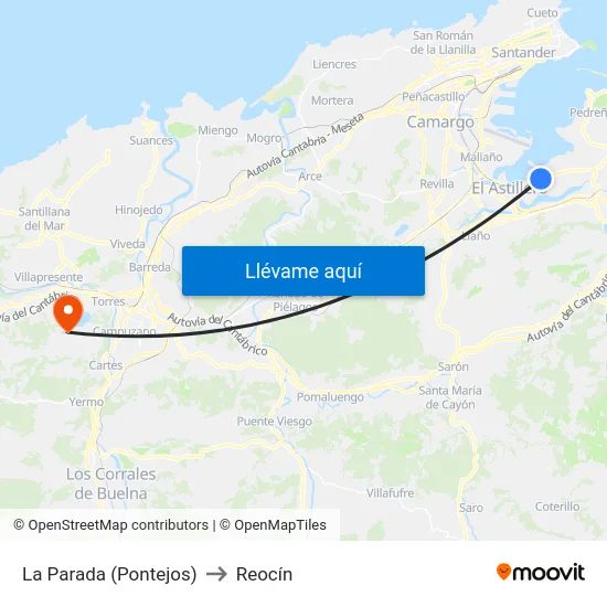 La Parada (Pontejos) to Reocín map