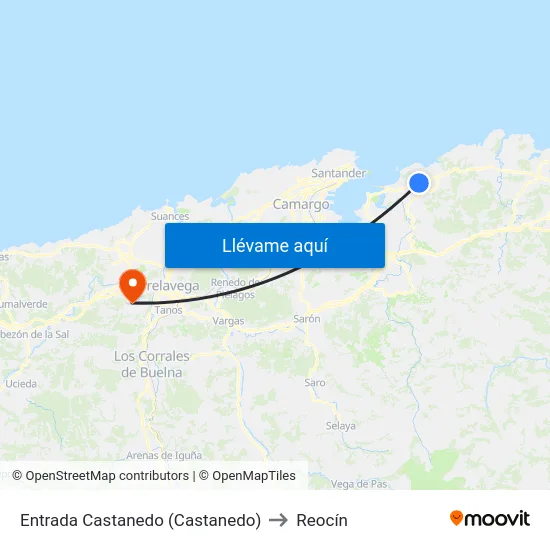 Entrada Castanedo (Castanedo) to Reocín map