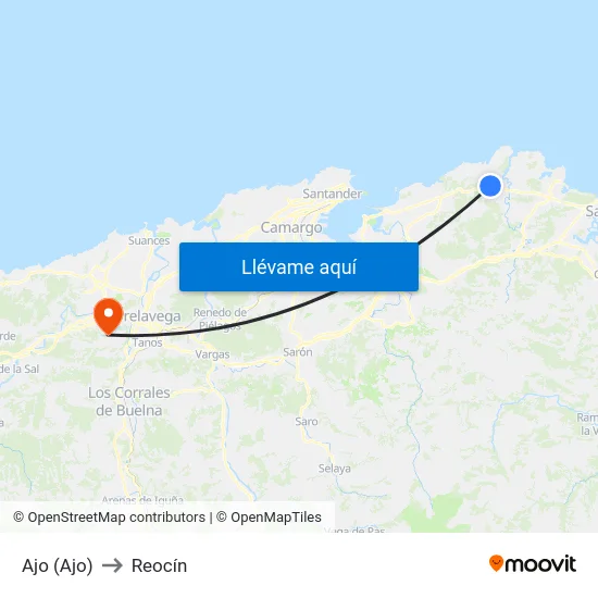Ajo (Ajo) to Reocín map