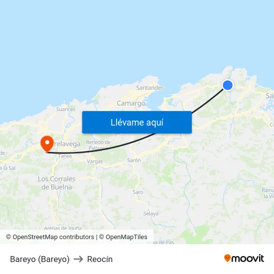Bareyo (Bareyo) to Reocín map