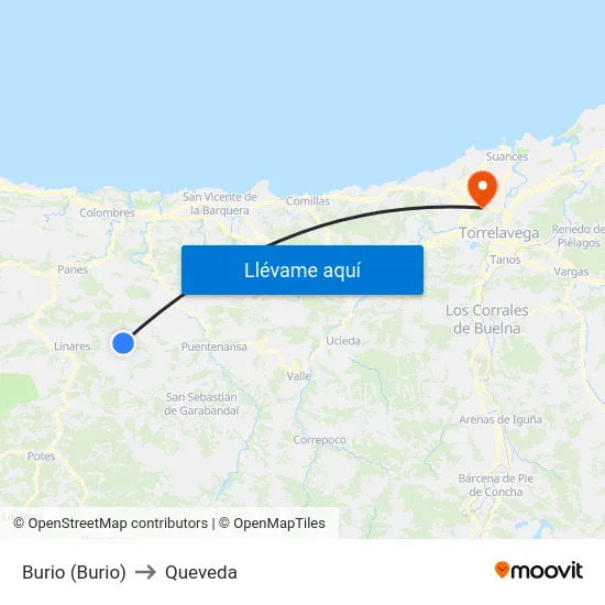 Burio (Burio) to Queveda map