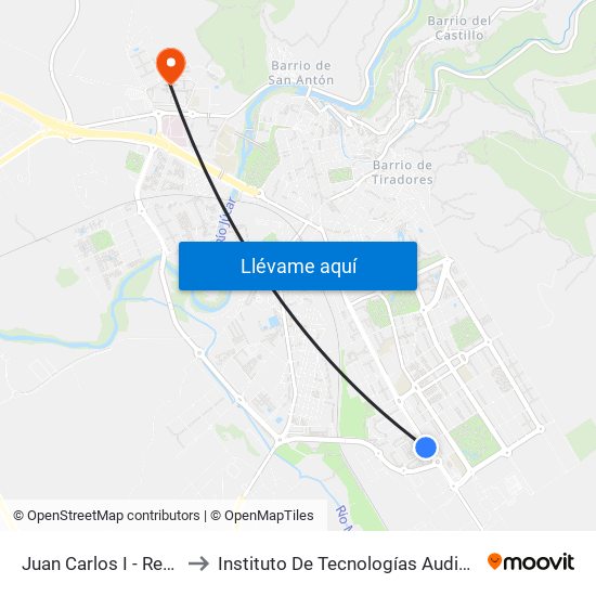 Juan Carlos I - Residencial Villaluz to Instituto De Tecnologías Audiovisuales De Cuenca - Itav map