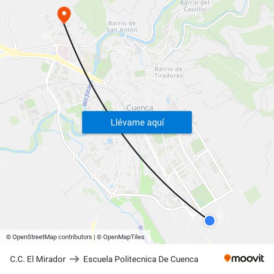 C.C. El Mirador to Escuela Politecnica De Cuenca map