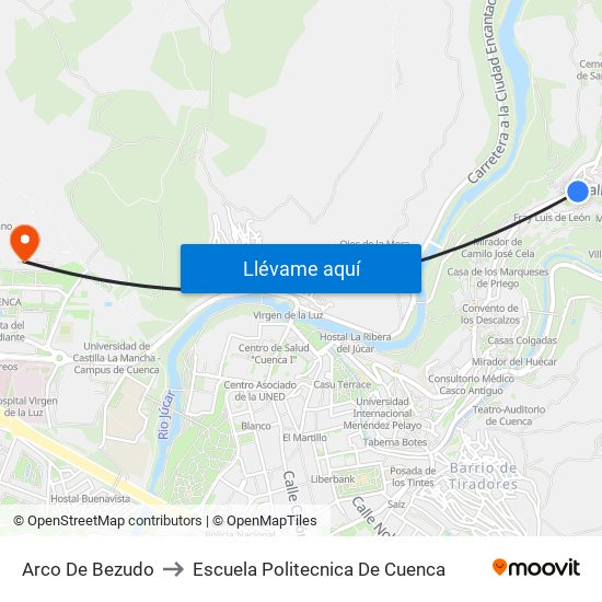 Arco De Bezudo to Escuela Politecnica De Cuenca map