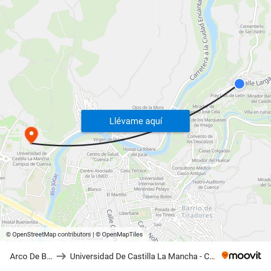 Arco De Bezudo to Universidad De Castilla La Mancha - Campus De Cuenca map