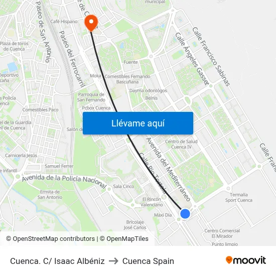 Cuenca. C/ Isaac Albéniz to Cuenca Spain map
