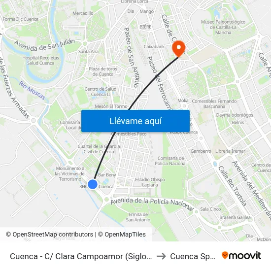 Cuenca - C/ Clara Campoamor (Siglo Xxi) to Cuenca Spain map