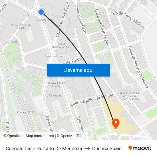Cuenca. Calle Hurtado De Mendoza to Cuenca Spain map