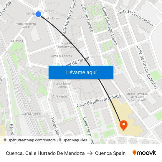 Cuenca. Calle Hurtado De Mendoza to Cuenca Spain map