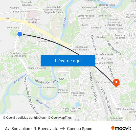 Av. San Julian - R. Buenavista to Cuenca Spain map