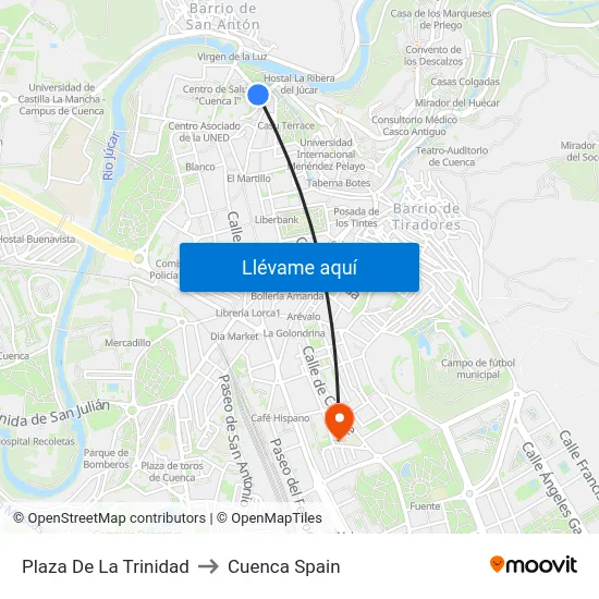Plaza De La Trinidad to Cuenca Spain map