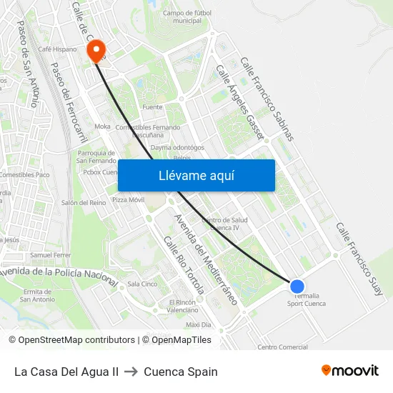 La Casa Del Agua II to Cuenca Spain map