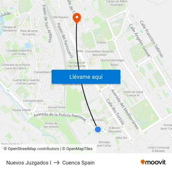 Nuevos Juzgados I to Cuenca Spain map