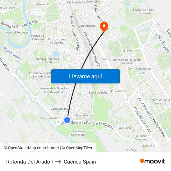 Rotonda Del Arado I to Cuenca Spain map