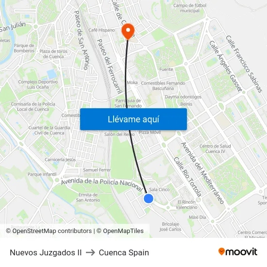 Nuevos Juzgados II to Cuenca Spain map