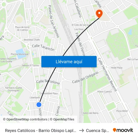 Fuente Del Sol to Cuenca Spain map