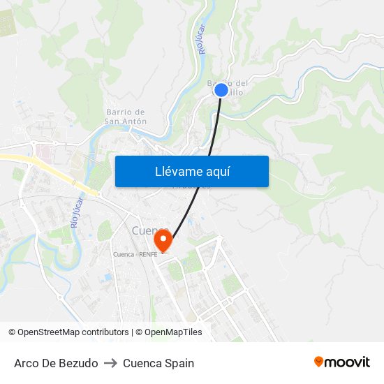 Arco De Bezudo to Cuenca Spain map