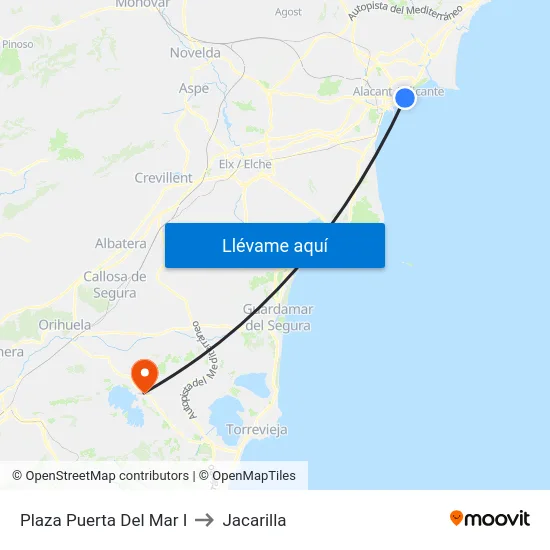 Plaza Puerta Del Mar I to Jacarilla map