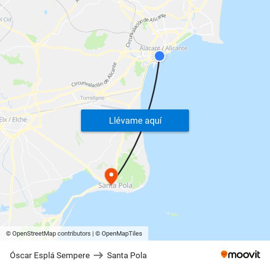 Óscar Esplá Sempere to Santa Pola map