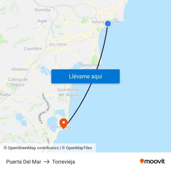 Puerta Del Mar to Torrevieja map