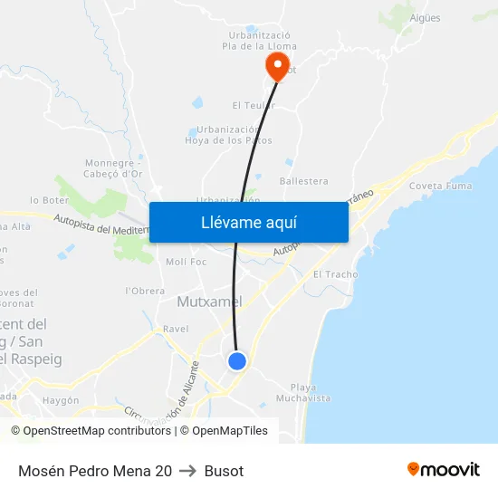 Mosén Pedro Mena 20 to Busot map