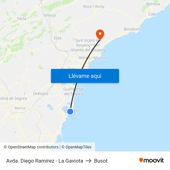 Avda. Diego Ramírez - La Gaviota to Busot map