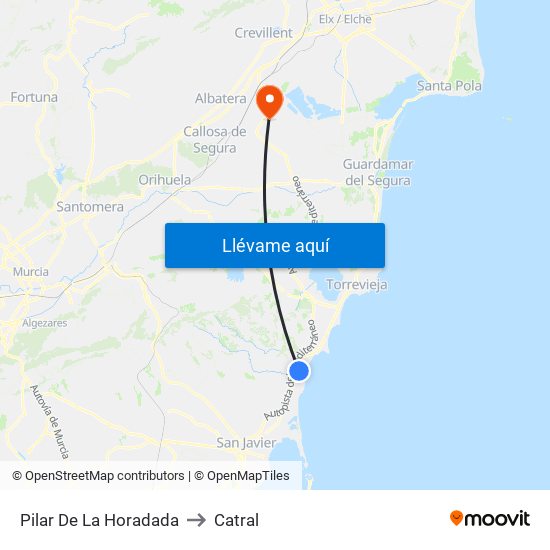 Pilar De La Horadada to Catral map