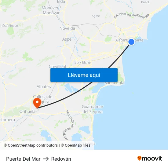 Puerta Del Mar to Redován map
