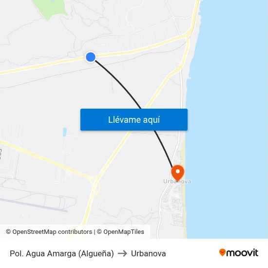 Pol. Agua Amarga (Algueña) to Urbanova map
