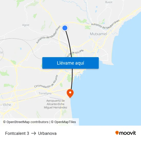 Fontcalent 3 to Urbanova map