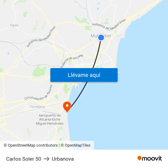 Carlos Soler 50 to Urbanova map