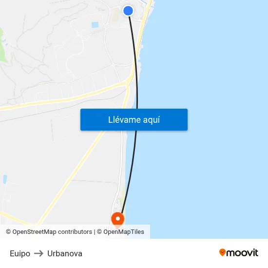 Euipo to Urbanova map