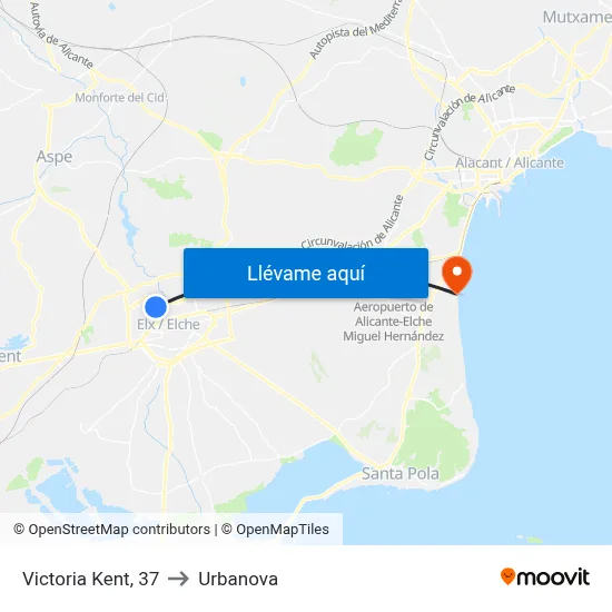 Victoria Kent, 37 to Urbanova map