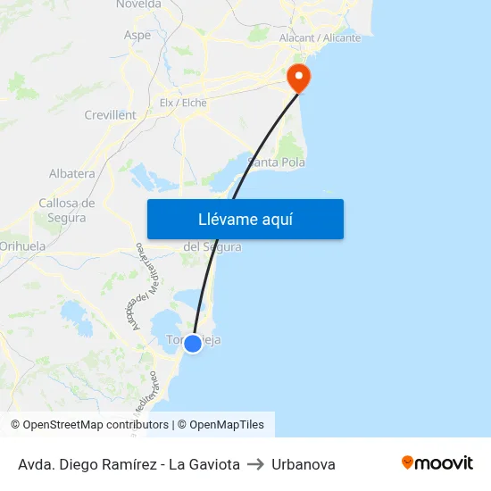 Avda. Diego Ramírez - La Gaviota to Urbanova map