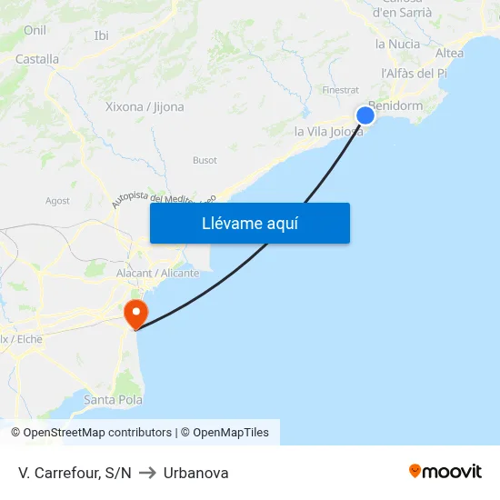 V. Carrefour, S/N to Urbanova map