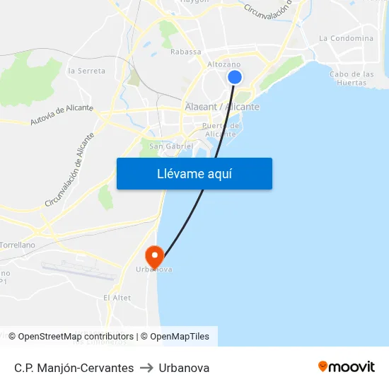 C.P. Manjón-Cervantes to Urbanova map