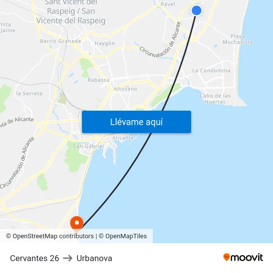 Cervantes 26 to Urbanova map