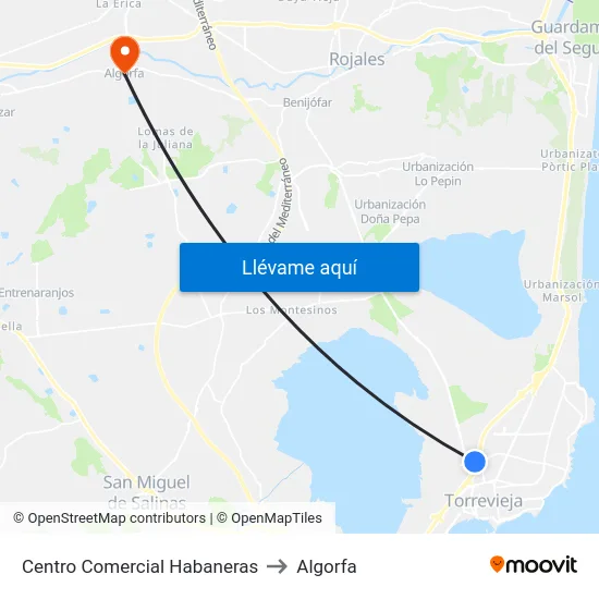 Centro Comercial Habaneras to Algorfa map