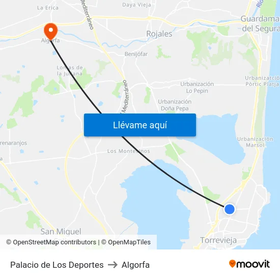 Palacio de Los Deportes to Algorfa map