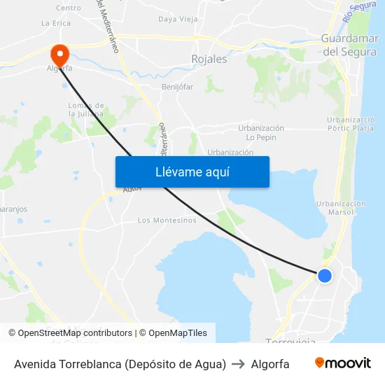 Avenida Torreblanca (Depósito de Agua) to Algorfa map