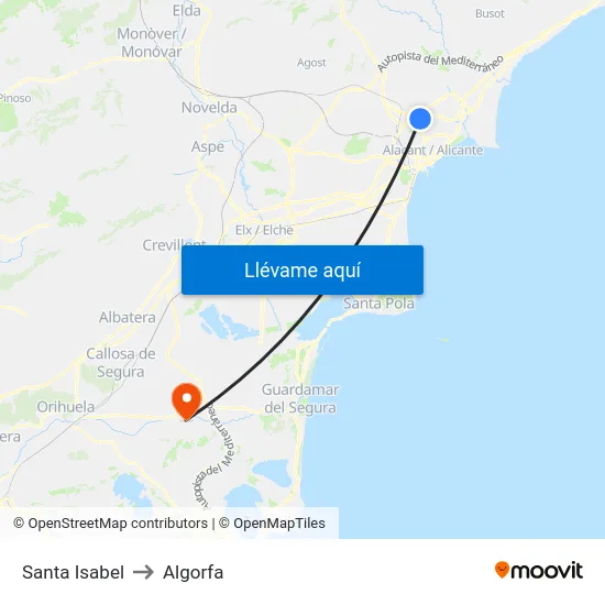 Santa Isabel to Algorfa map
