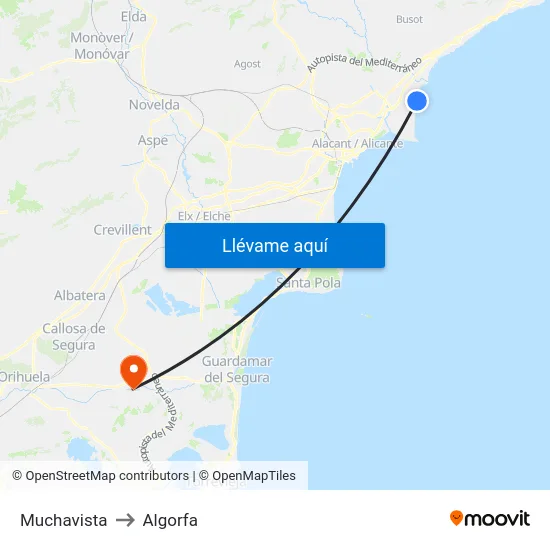 Muchavista to Algorfa map