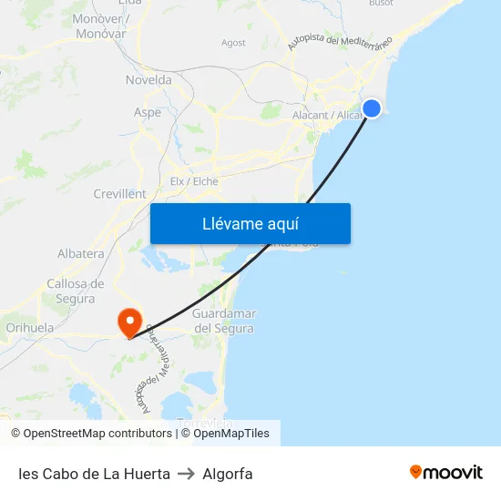 Ies Cabo de La Huerta to Algorfa map