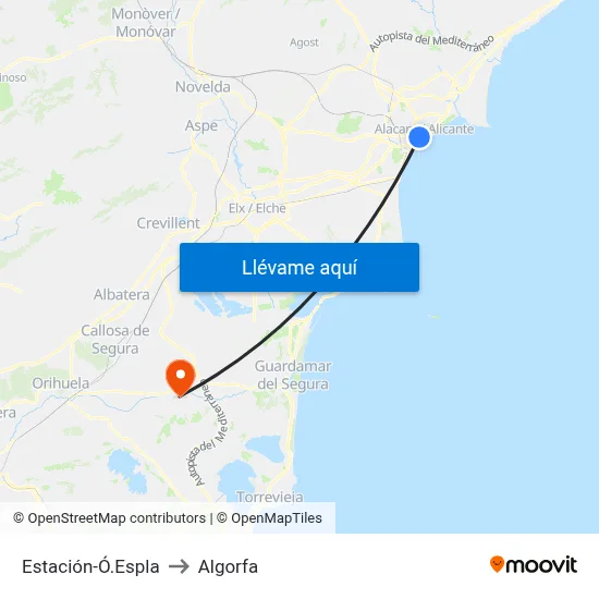 Estación-Ó.Espla to Algorfa map