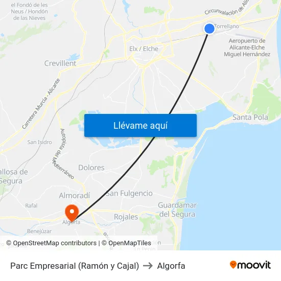 Parc Empresarial (Ramón y Cajal) to Algorfa map