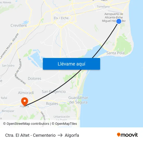 Ctra. El Altet - Cementerio to Algorfa map